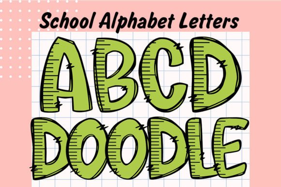 Back to School Doodle Alphabet Letters3