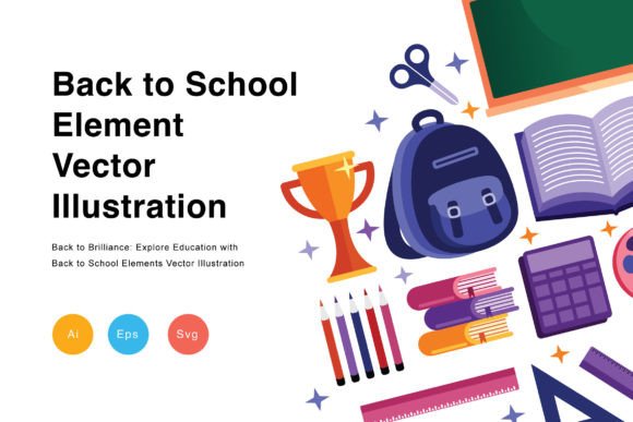 Back to School Elements Vector Illustration