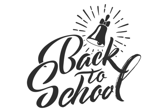 Back to School Emblem. Hand Drawn Words