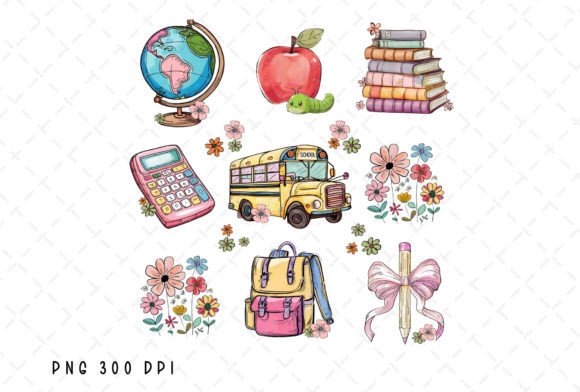 Back to School Flowers Books Pencil PNG: A Versatile Digital Asset for Creative Projects