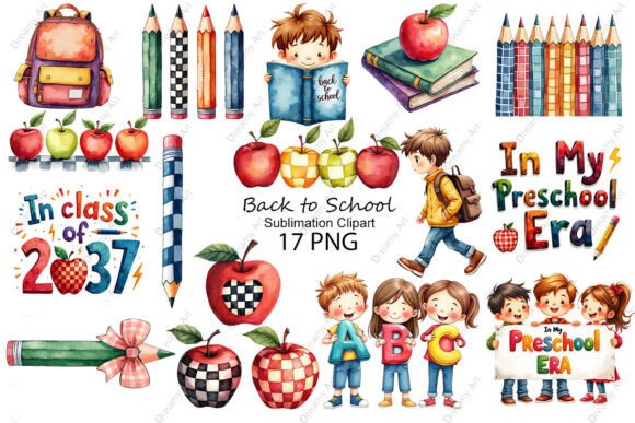 Back to School PNG Sublimation Clipart
