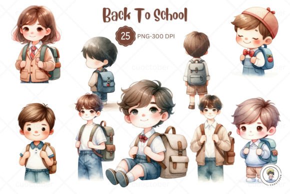 Back to School Student Backpack Clipart – A Versatile Resource for Designers and Creators