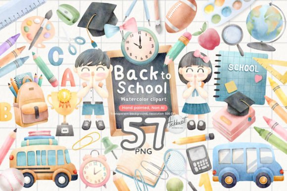 Back to School Watercolor Clipart Bundle: A Creative Resource for Educators and Designers