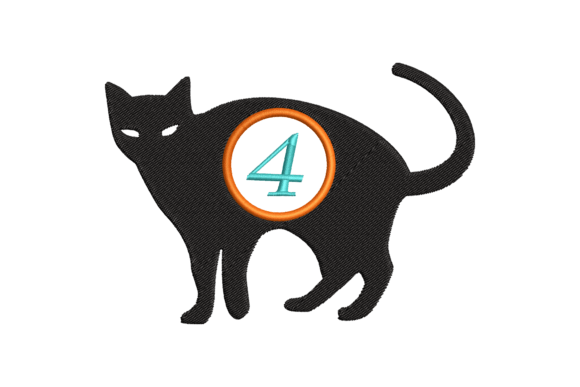 Black Cat Number 4: A Versatile Embroidery Design for Every Fabric