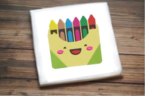 Colorful Pencil Set Embroidery Design