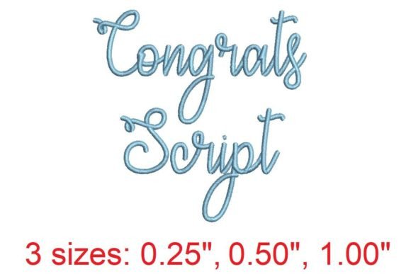 Congrats Script Embroidery Font