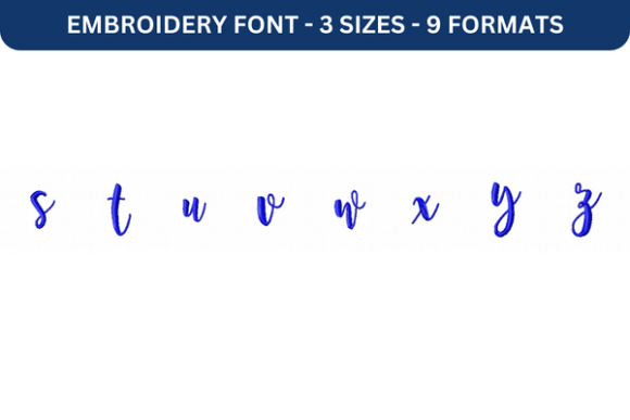 Magnolia Sky Font Lower S to Z: A Versatile Embroidery Font for Creative Projects