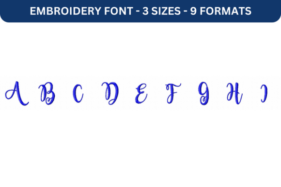 Magnolia Sky Font Upper a to I: A Versatile Embroidery Font for Creative Projects