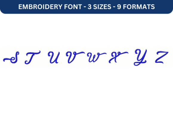Midnight Bangkok Font Upper S to Z: A Versatile Embroidery Font for Creative Projects