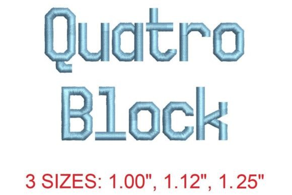 Quatro Block Embroidery Font: A Bold Statement in Text-Based Design