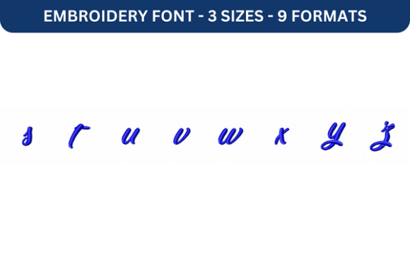 Reality Sunday Font Lower S to Z: A Versatile Embroidery Font for Creative Projects