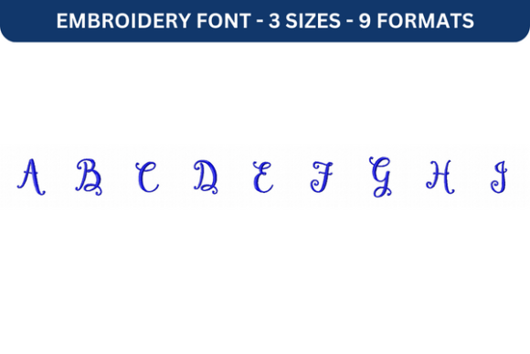 Secret Garden Font Upper A to I – High-Quality Embroidery Font for Personalized Designs