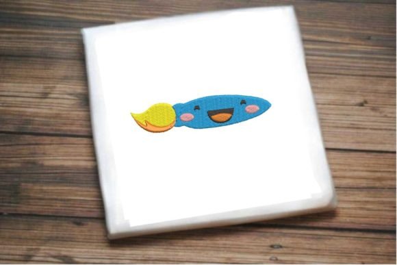 Smiling Paintbrush: A Creative Embroidery Design for School Supplies