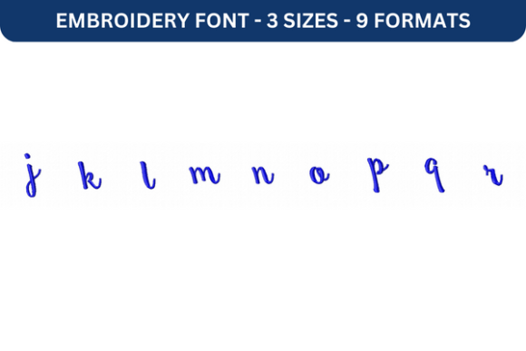 Smoothie Shoppe Font Lower J to R for Custom Embroidery