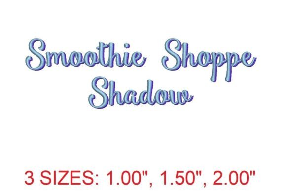 Smoothie Shoppe Shadow Font: A Creative Embroidery Design for Modern Crafters
